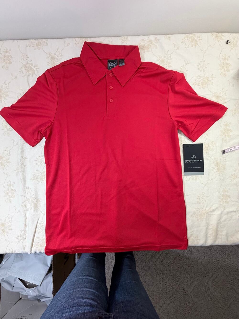 Stormtech H2X Dry Men's S Red Performance Golf Polo Shirt Moisture Wicking NWT